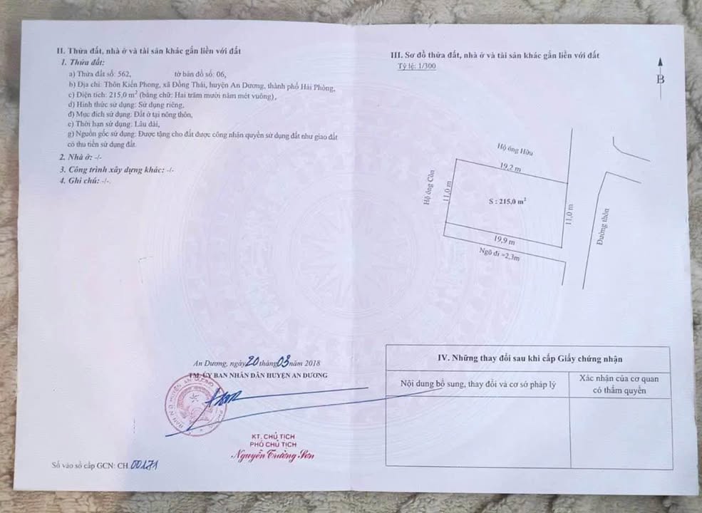 Đất nền Kiến Phong, Đồng Thái 215m² giá chỉ 20 triệu/m² - Không mất đất chia 3 lô!