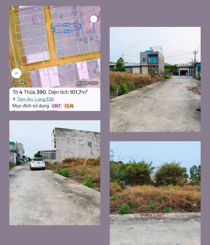 Đất thổ cư Long Điền 100m² giá 1.09 tỷ - Chính chủ bán gấp!