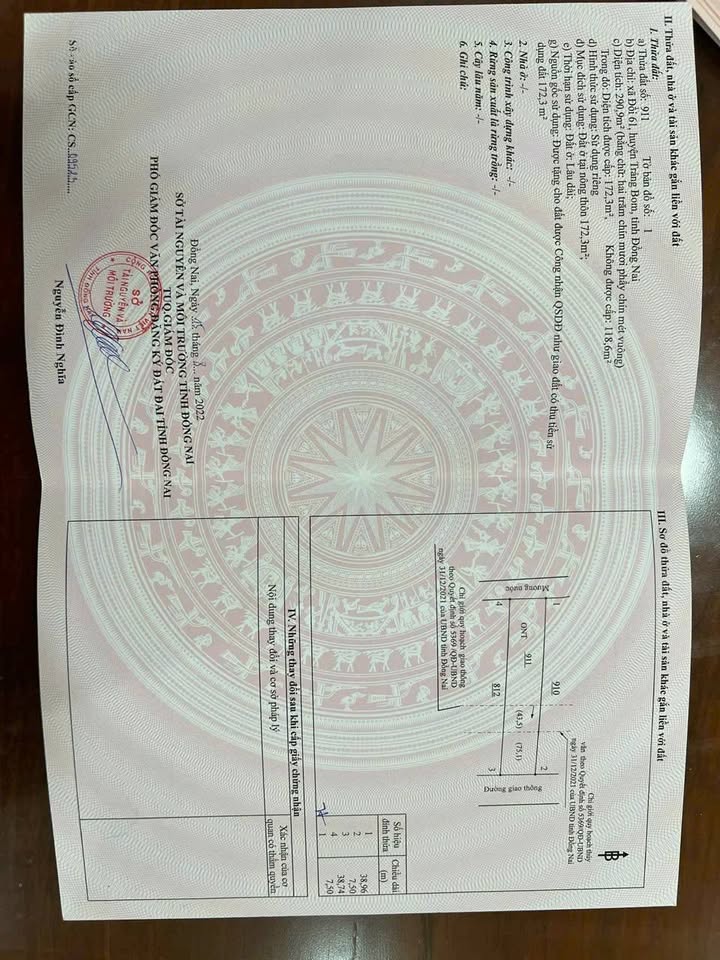 Đất nền DT777 xã Đồi 61, Trảng Bom 292m² giá 5 tỷ - Cơ hội đầu tư hấp dẫn!