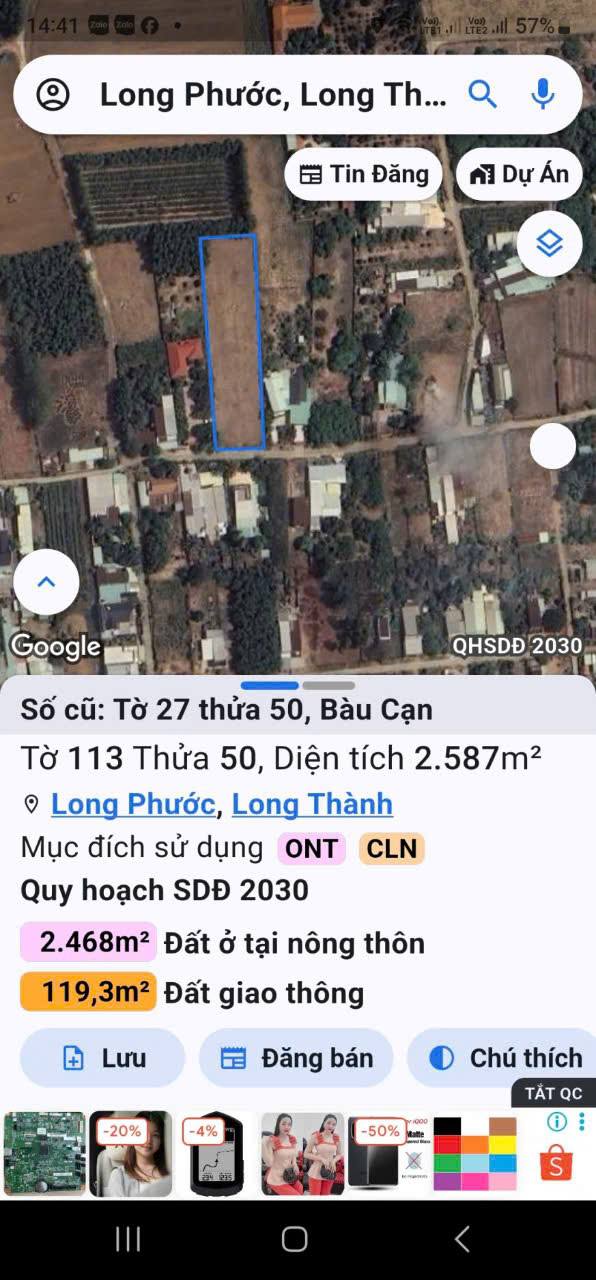 Đất Bàu Cạn, Long Thành 2.587m² giá 13 tỷ - Đầu tư tiềm năng gần sân bay!