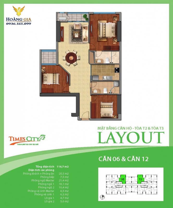 Căn hộ T3 Xuân Tảo 119m² giá 14.4 tỷ - Hướng mát, tầng trung, ô tô vào tận nhà!