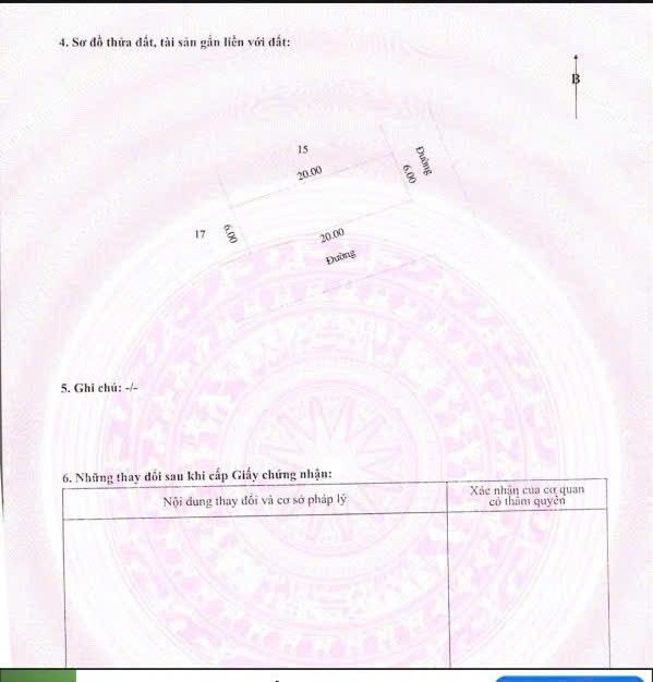 Đất nền xã Thiện Phiến, huyện Tiên Lữ 120m² giá 2.6 tỷ - Mặt tiền 6m, không lỗi