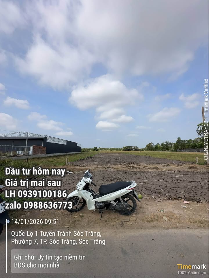 Đất nền mặt tiền Tiếng Tránh, Sóc Trăng 1660m² giá 7.6 tỷ - Vị trí đắc địa, cơ hội đầu tư tuyệt vời!