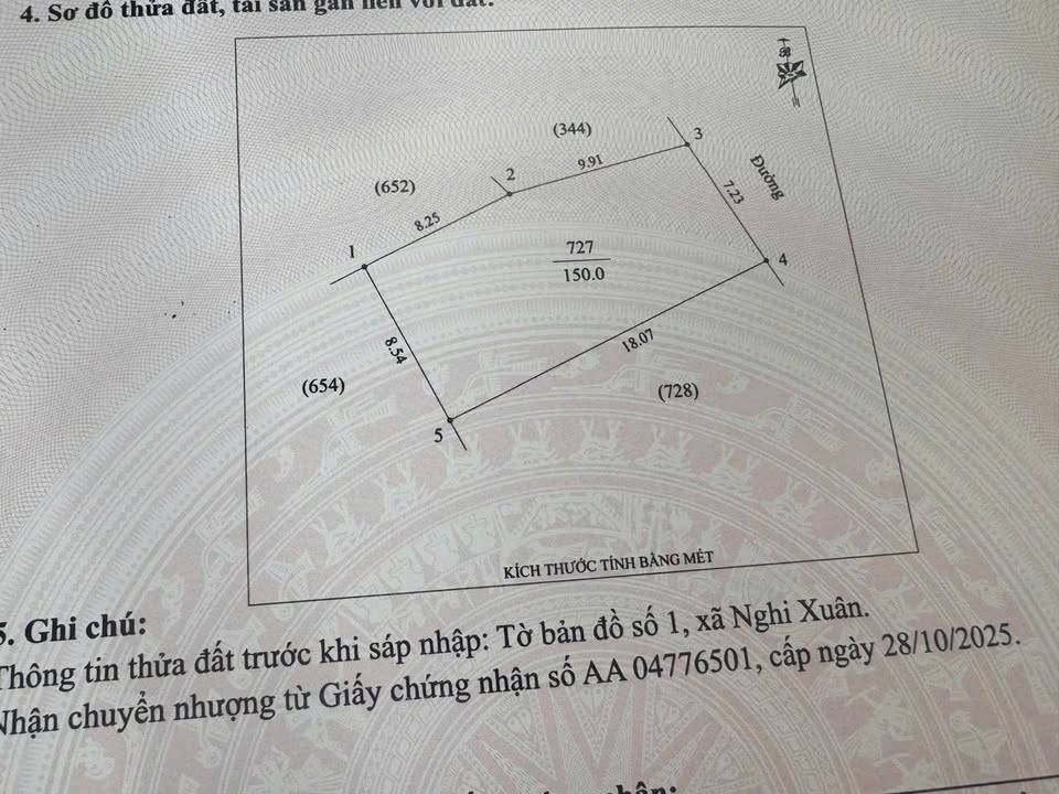 Lô đất Nghi Xuân 150m² giá 4 tỷ - Đường nhựa 72m, pháp lý rõ ràng!