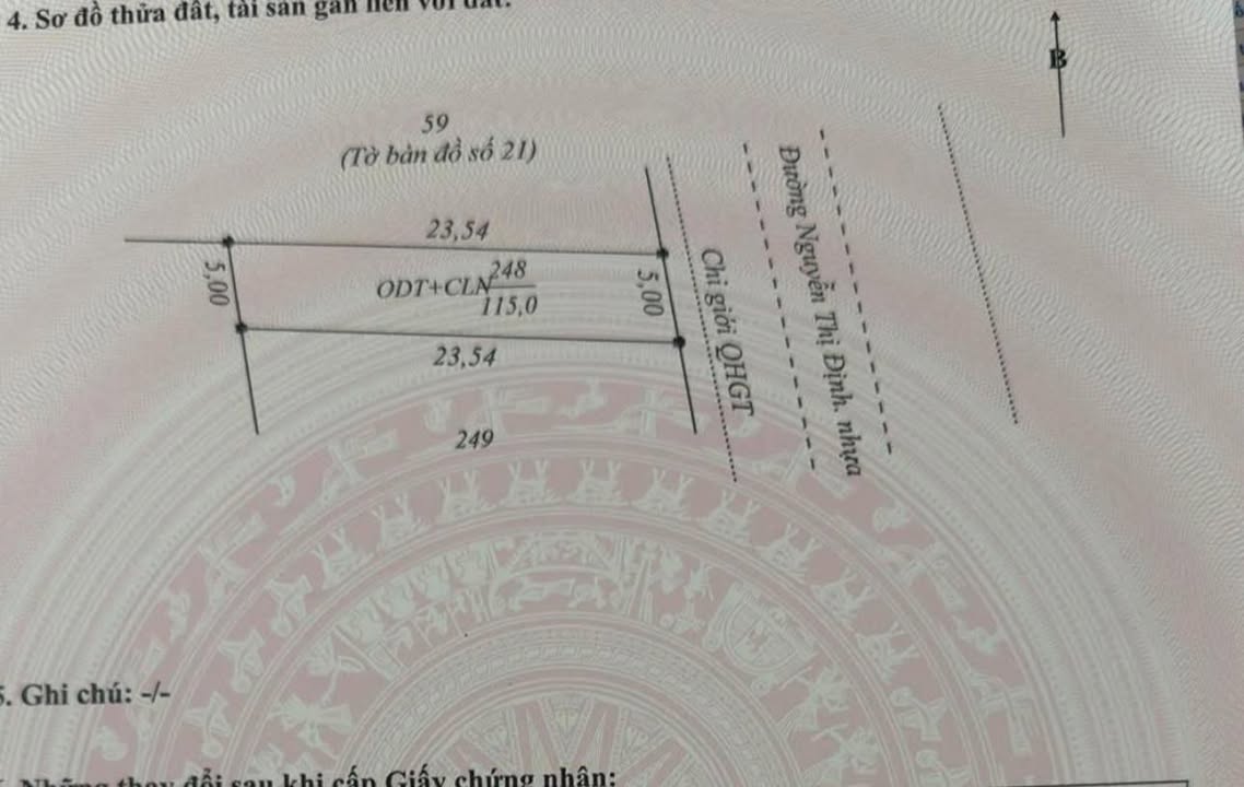 Đất mặt tiền Nguyễn Thị Định 117m² giá 1.6 tỷ - Cơ hội đầu tư hấp dẫn!