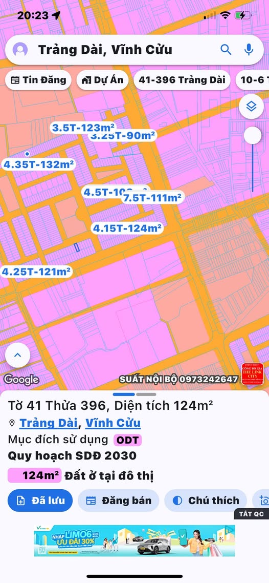 Đất thổ cư KDC Phú Gia 1, Biên Hòa 124m² giá 4.35 tỷ - Sổ riêng thổ cư 100%