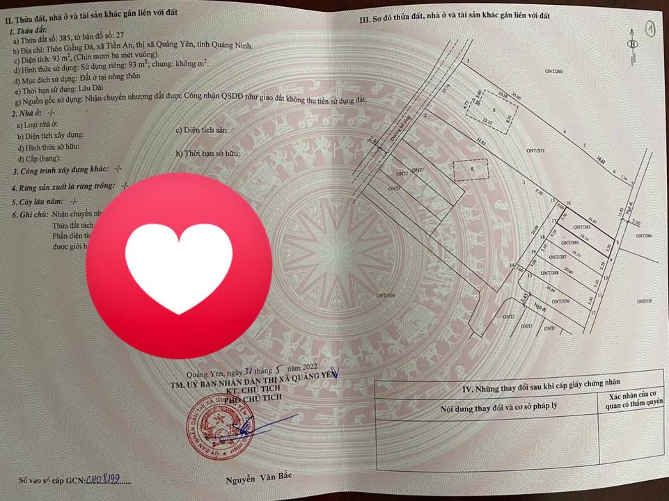 Đất thổ cư Thôn Giếng Đá, Tiền An 93m² giá 600 triệu - Sổ hồng chính chủ sang tên nhanh!