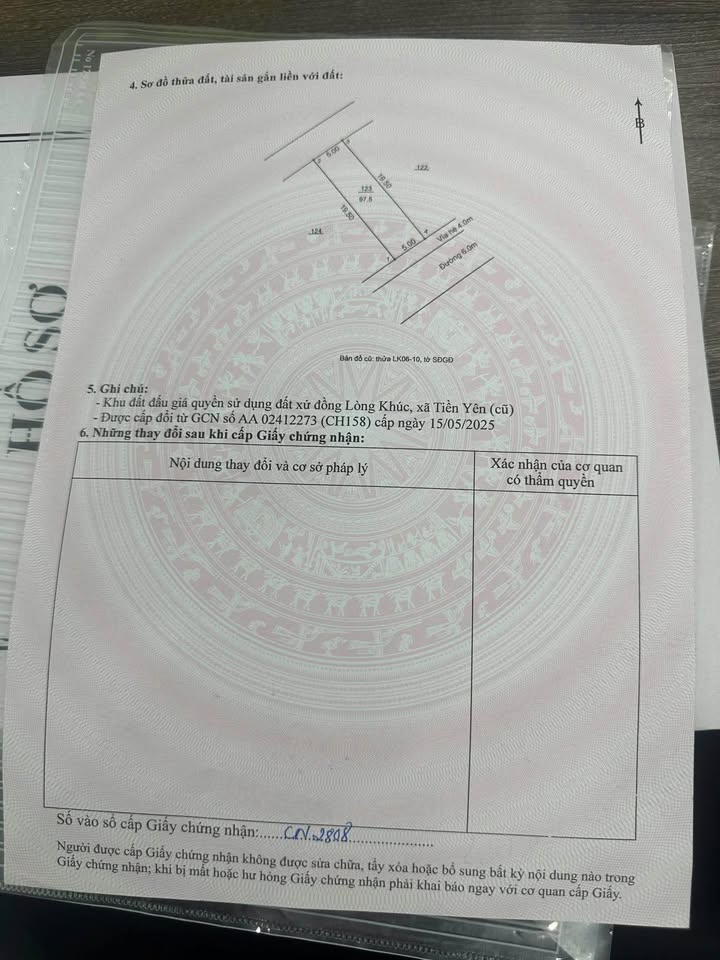 Lô đất đấu giá xứ Đồng Lòng Khúc - 97.5m² giá chỉ 10.675 tỷ - Cơ hội đầu tư vàng!