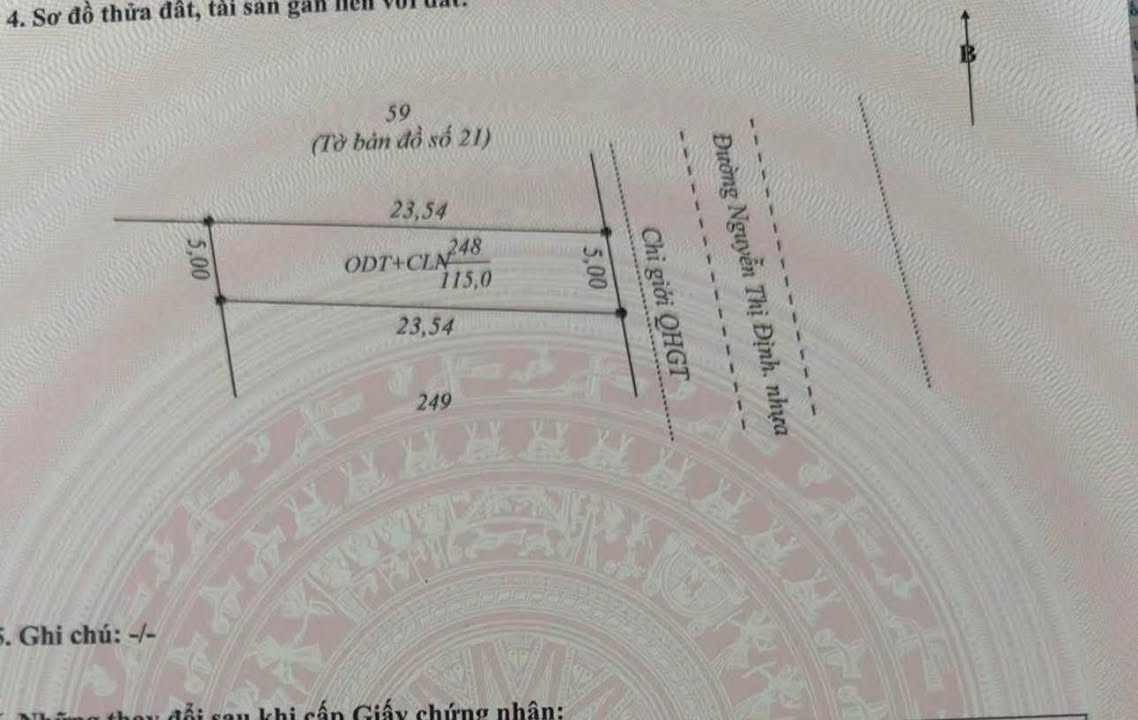 Lô đất mặt tiền Nguyễn Thị Định 117.7m² giá 1.6 tỷ - Cơ hội đầu tư hấp dẫn!