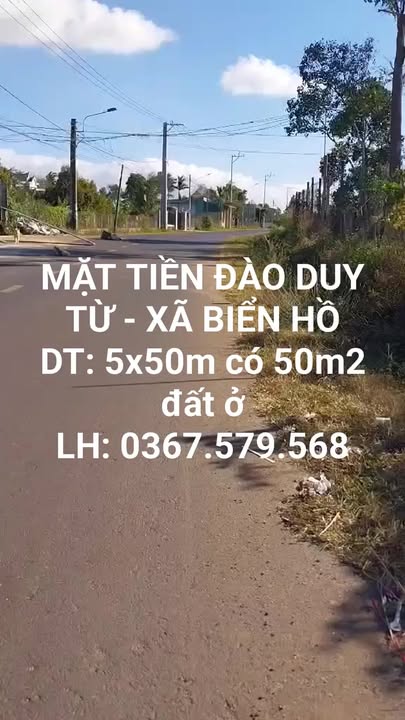 Đất nền Đào Duy Từ, Biển Hồ 250m² giá 1.1 tỷ - Đầu tư sinh lời ngay!