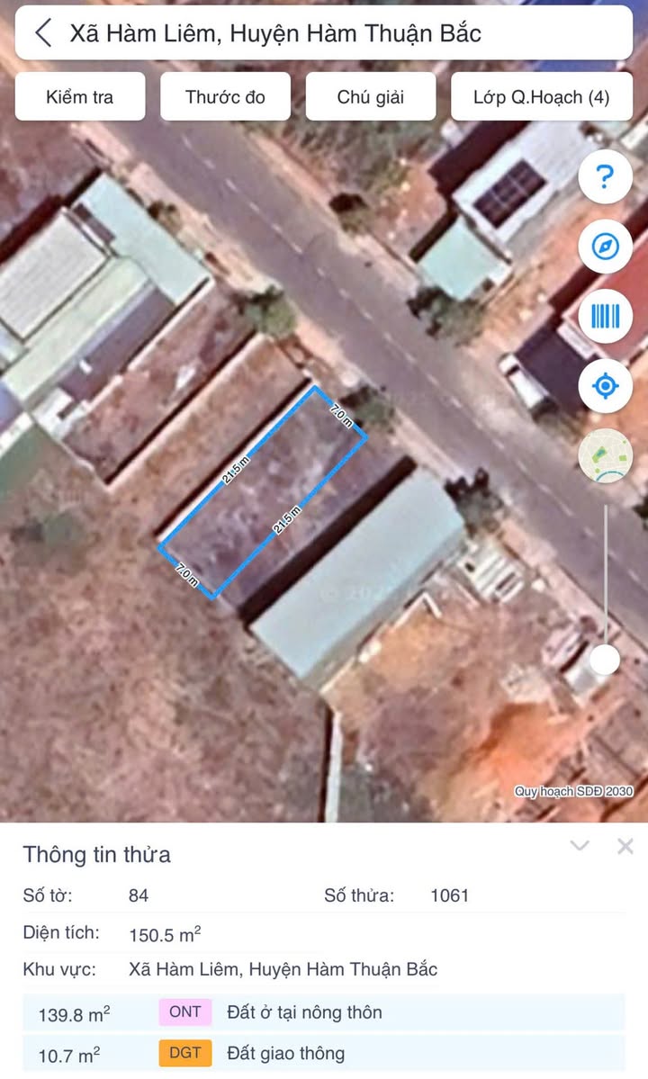 Đất thổ cư Hàm Liêm 150.5m² giá 1.8 tỷ - Vị trí đẹp, sổ hồng riêng!