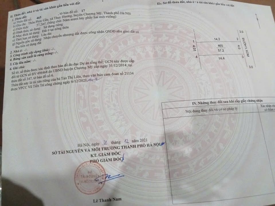 Đất nền Phúc Cầu, Chương Mỹ 57m² giá 2 tỷ - Chính chủ bán gấp!