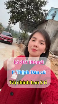 Lô đất thổ cư Tổ 4, Phường Thịnh Đán 186m² giá 2.2 tỷ - Mặt tiền rộng, pháp lý rõ ràng!