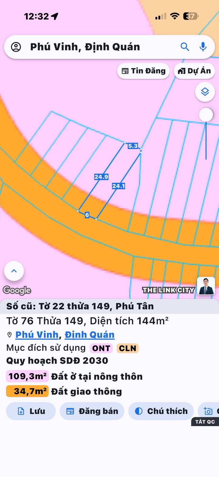 Đất nền thổ cư 150m² tại xã Phú Vinh, giá 550 triệu - Sổ hồng riêng, pháp lý rõ ràng!