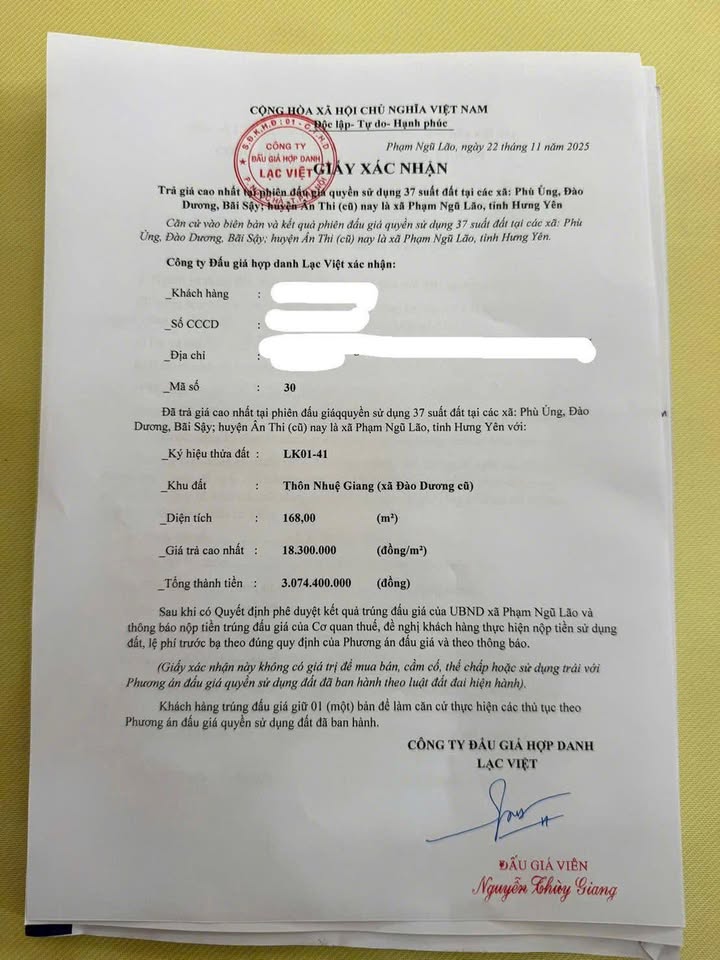 Đất nền Đào Dương, Ân Thi 168m² giá 3.07 tỷ - Lô góc hấp dẫn!