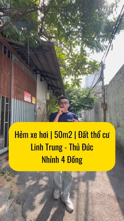 Đất thổ cư 50m² Hẻm xe hơi Linh Trung giá 4 tỷ - Cơ hội đầu tư hấp dẫn!
