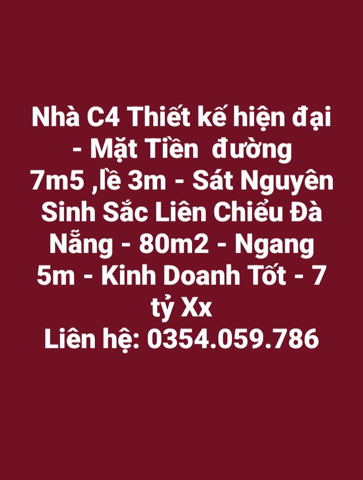 Nhà mặt tiền 7.5m tại Nguyễn Sinh Sắc, Liên Chiểu, Đà Nẵng - Kinh doanh tốt, giá 7 tỷ!