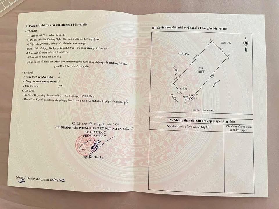 Đất nền Cửa Lò 200m² giá 4 tỷ - Gần đường lớn, cơ hội đầu tư sinh lời!