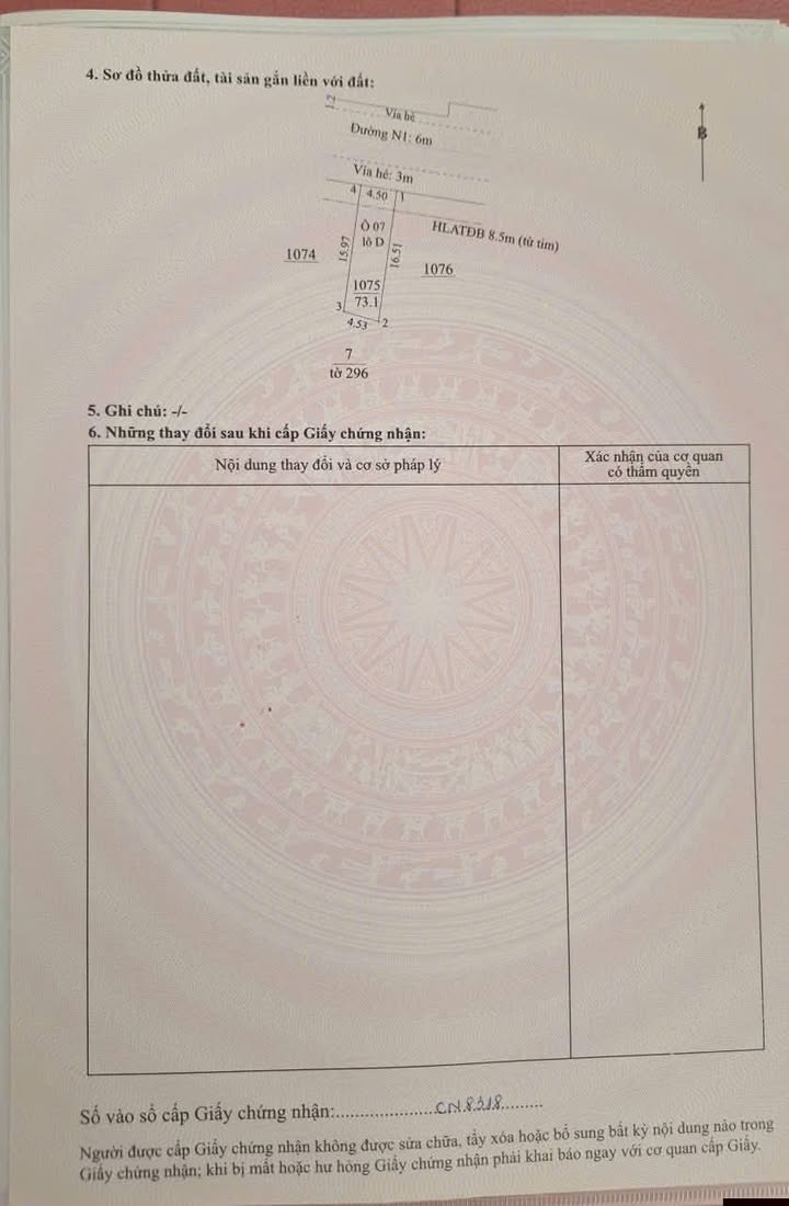 Đất nền Khu Lê Phong Bc2, Bình Dương 73m² giá 3.1 tỷ - Thổ cư 100% chính chủ!