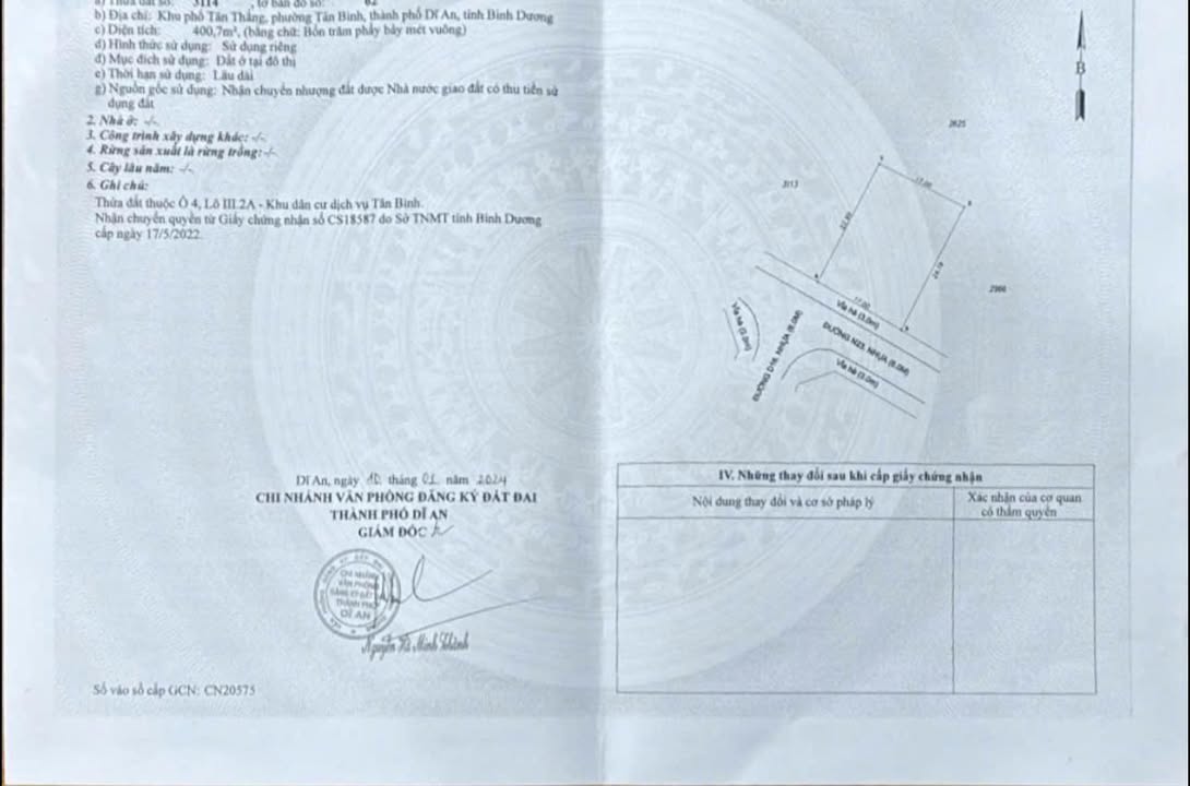 Đất biệt thự BICOSI Tân Bình Dĩ An 4007m² giá 13 tỷ - Cơ hội đầu tư hiếm có!