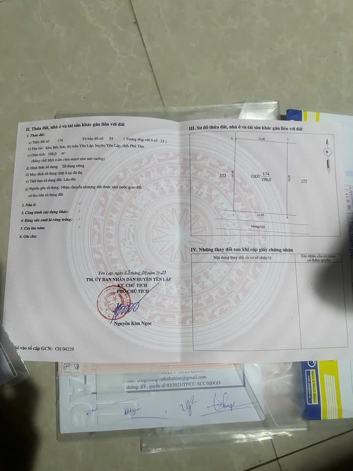 Đất đấu giá khu Bến Sơn, Thị trấn Yên Lập, 198m² - Vị trí đẹp cho kinh doanh