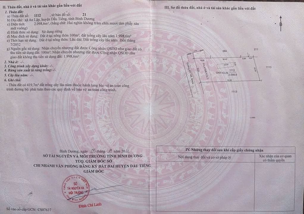 Đất nền Bến Cát 5400m² giá chỉ 1x tỷ - Lô góc 2 mặt tiền đường ĐT748!