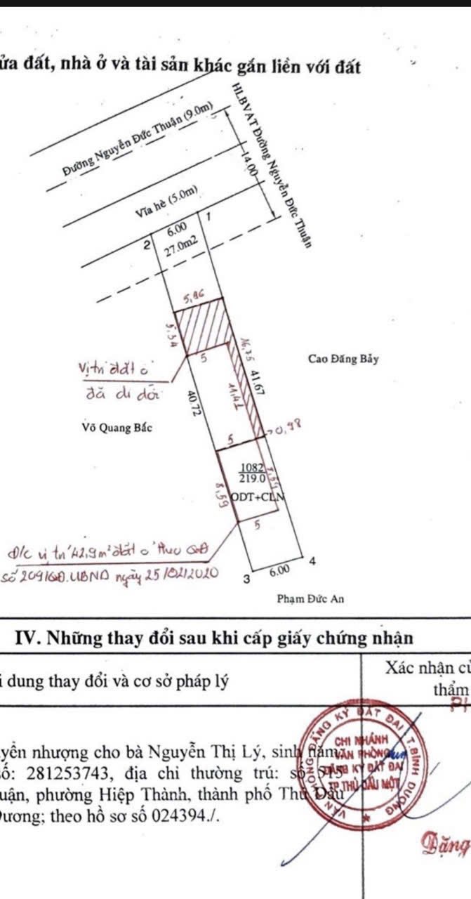 Đất thổ cư mặt tiền đường Nguyễn Đức Thuận, Hiệp Thành 246m² giá 7 tỷ - Cơ hội đầu tư hấp dẫn!