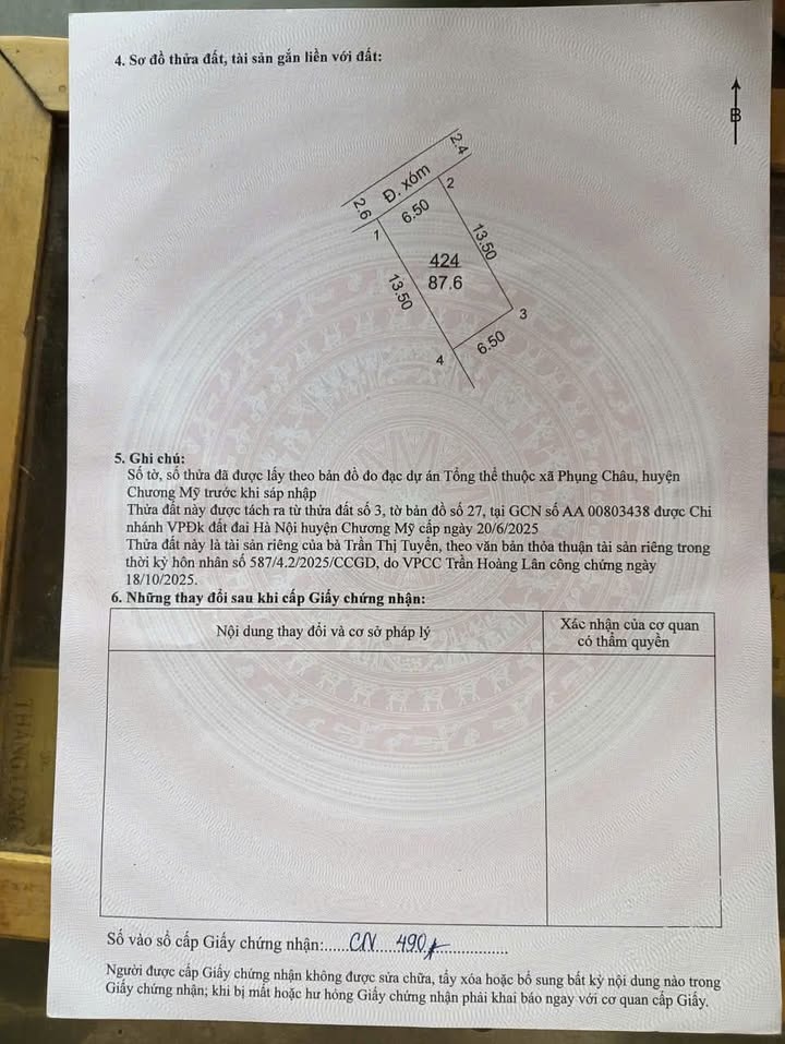 Đất nền 88m² xã Phụng Châu giá chỉ 352 triệu - Cơ hội đầu tư tuyệt vời!