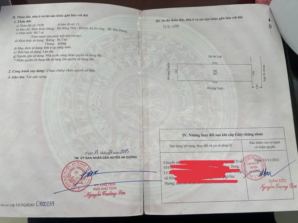 Đất nền 87m² Kiều Đông Hồng Thái An Dương giá 1.6 tỷ - Cơ hội đầu tư tuyệt vời!