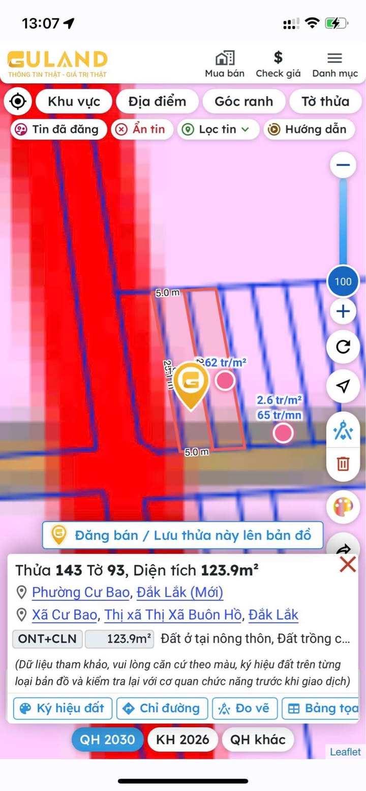 Đất thổ cư Xã Cư Bao 125m² giá 275 triệu - Đường nhựa thông thoáng!