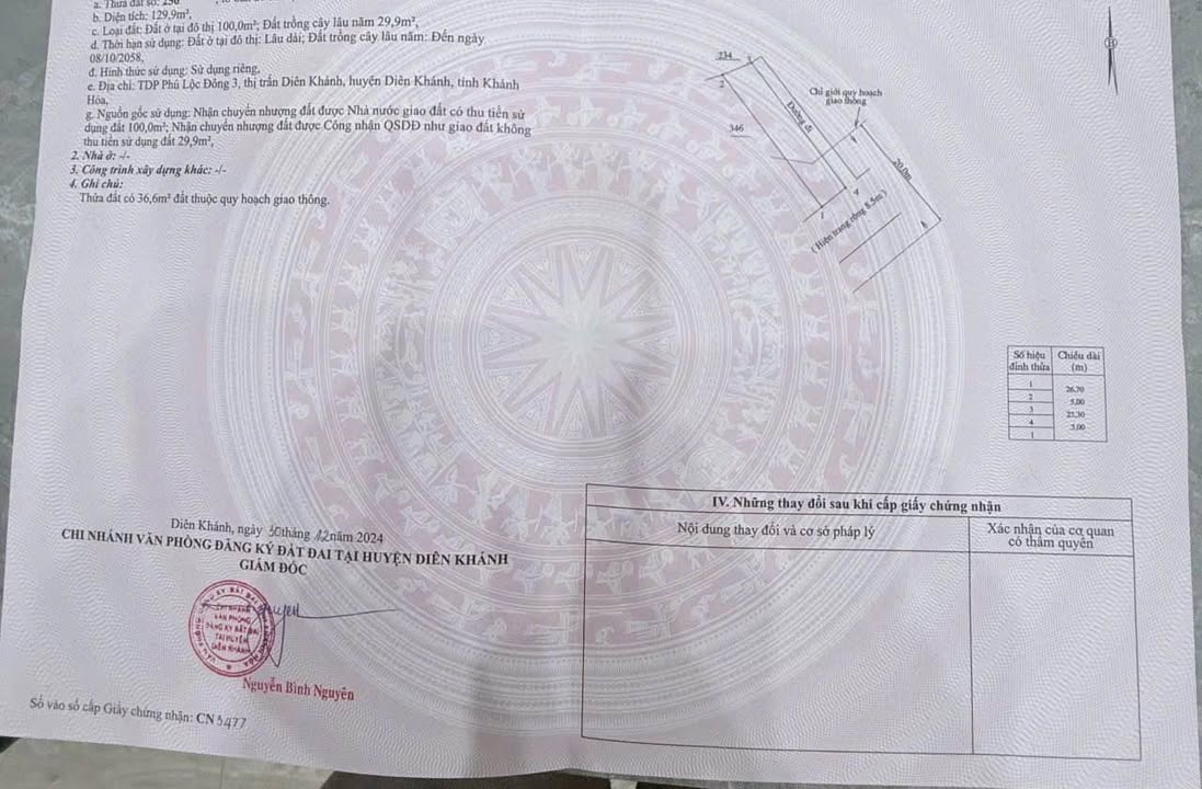 Đất nền Diên Khánh 128m² giá 2.6 tỷ - Đầu tư sinh lời ngay!