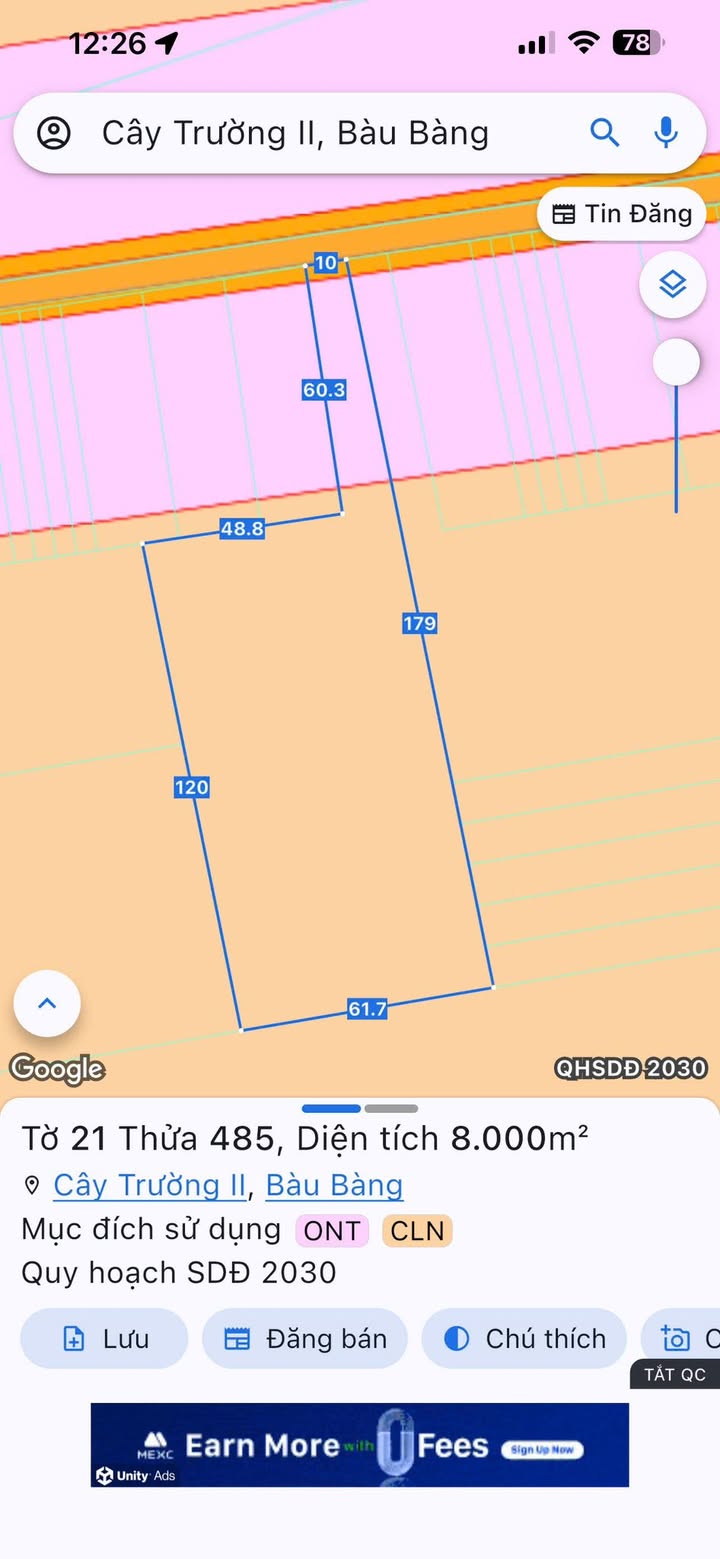 Đất nền Cây Trường II, Bàu Bàng 8000m² giá 9 tỷ - Đầu tư lâu dài sinh lời!