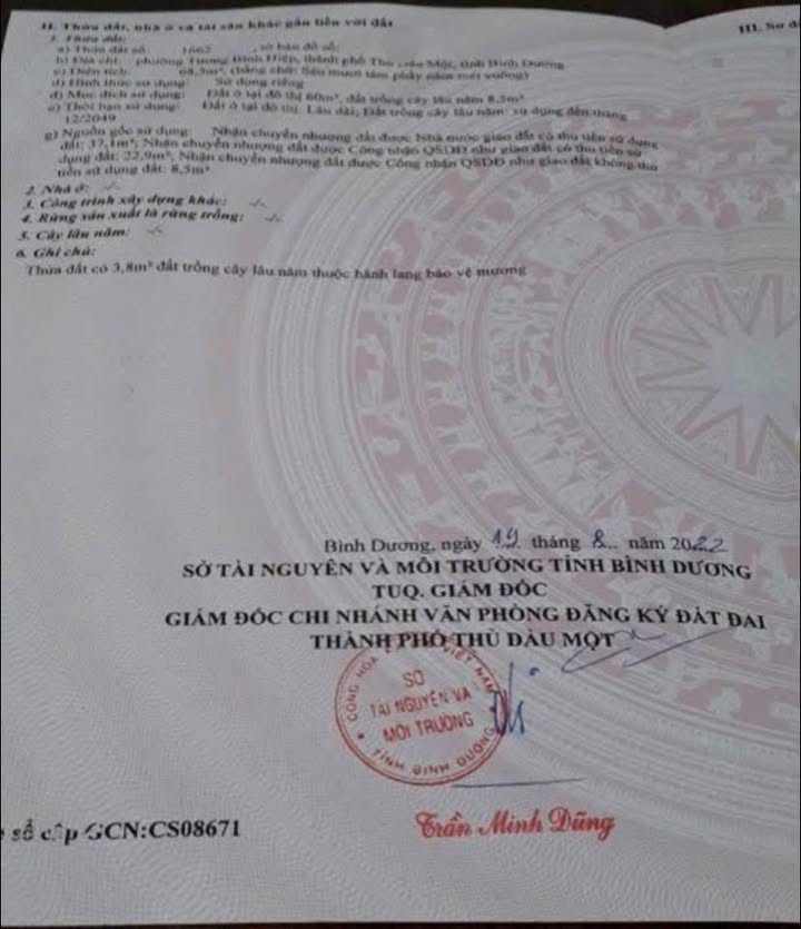 Đất thổ cư 68.5m² tại Chánh Hiệp, Thủ Dầu Một giá chỉ 1.45 tỷ - Cơ hội đầu tư tuyệt vời!