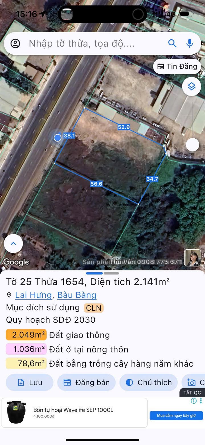 Đất nền Quốc lộ 13 Lai Hưng 2128m² giá 10 tỷ - Tiềm năng phát triển mạnh mẽ!