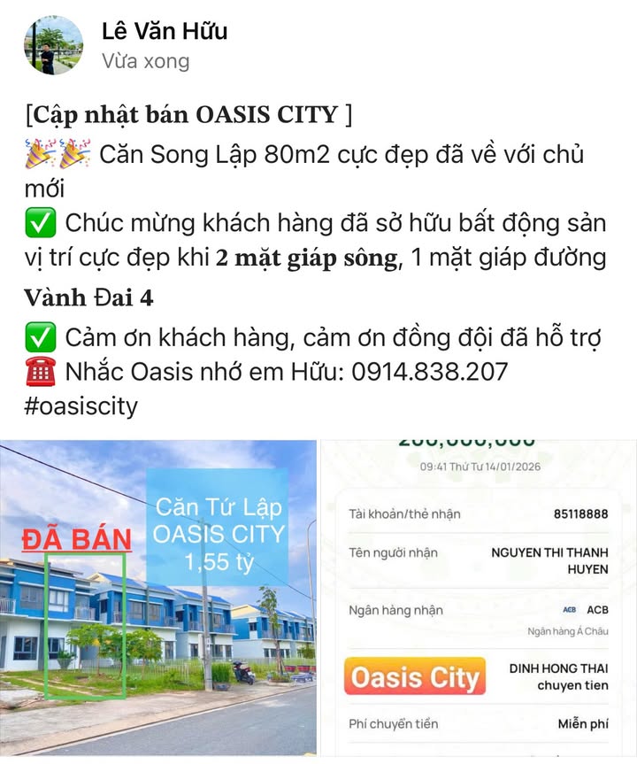 Townhouse Oasis City Bến Cát 80m² - Cơ hội sở hữu vị trí đắc địa!