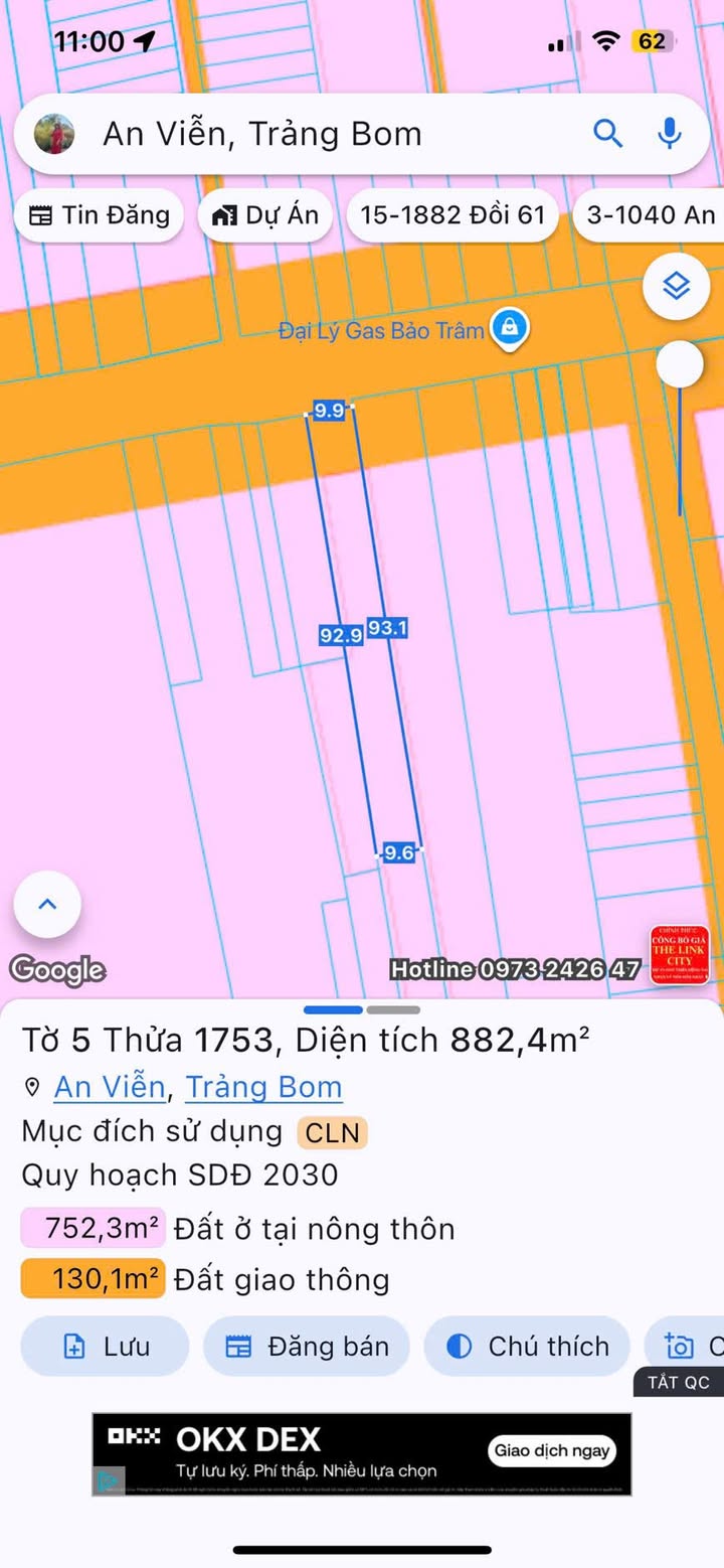 Đất mặt tiền Phùng Hưng, Trảng Bom 920m² giá 7.5 tỷ - Kinh doanh sầm uất!