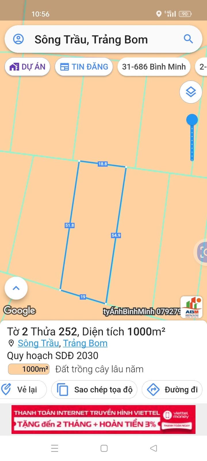 Đất nền 1000m² ấp 8 xã Trảng Bom Đồng Nai - Giá chỉ 5xx triệu, cơ hội đầu tư tốt!