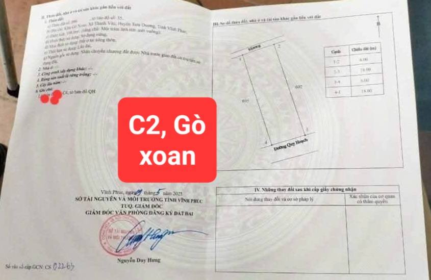 Đất nền C2 Gò Xoan, 108m² giá 2.3 tỷ - Khu dân cư đông đúc, gần vườn hoa!