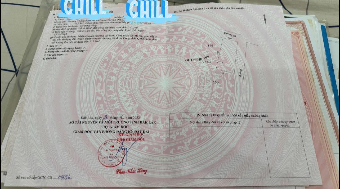 Lô đất 2 mặt tiền Thống Nhất, Buôn Hồ 274m² giá 600 triệu - Đầu tư sinh lời ngay!