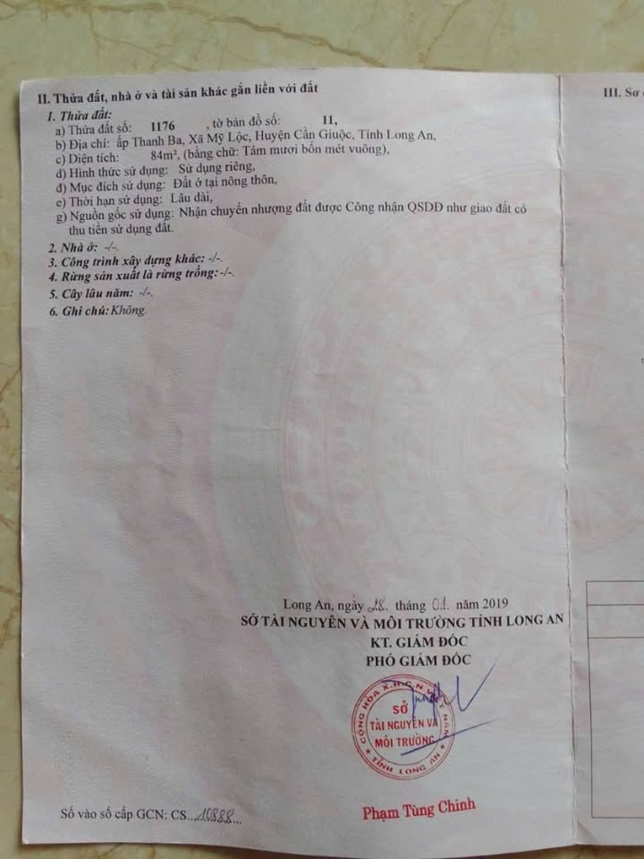 Đất nền xã Mỹ Lộc, Cần Giuộc 84m² giá 580 triệu - Cơ hội đầu tư hấp dẫn!