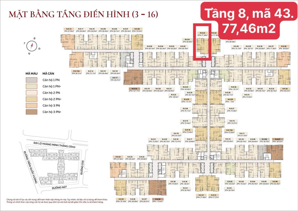 Căn hộ 2PN+1 Quận Ngũ Hành Sơn 77m² giá 4.328 tỷ - Căn góc view đẹp