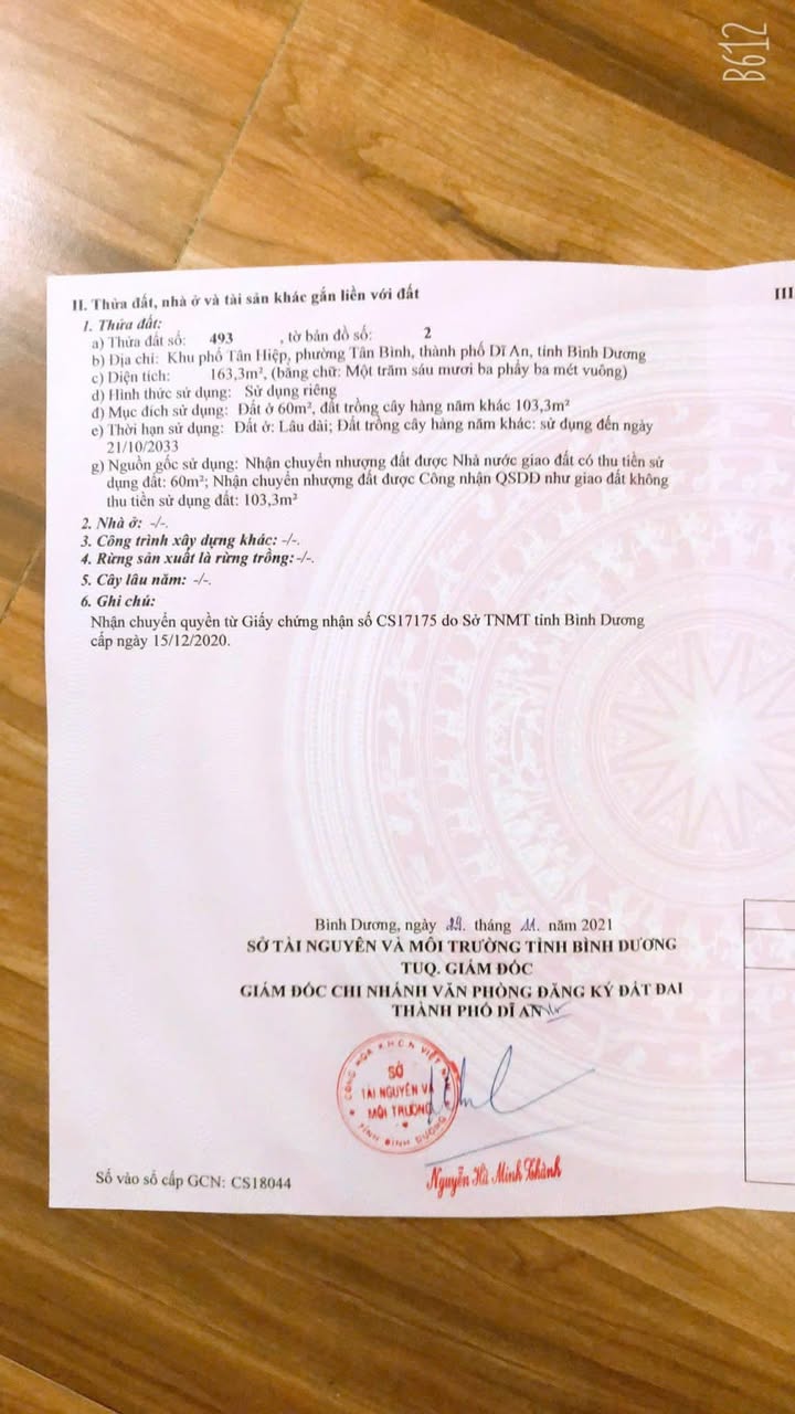 Đất sổ riêng Dĩ An 163m² giá 1.55 tỷ - Cơ hội đầu tư tuyệt vời!