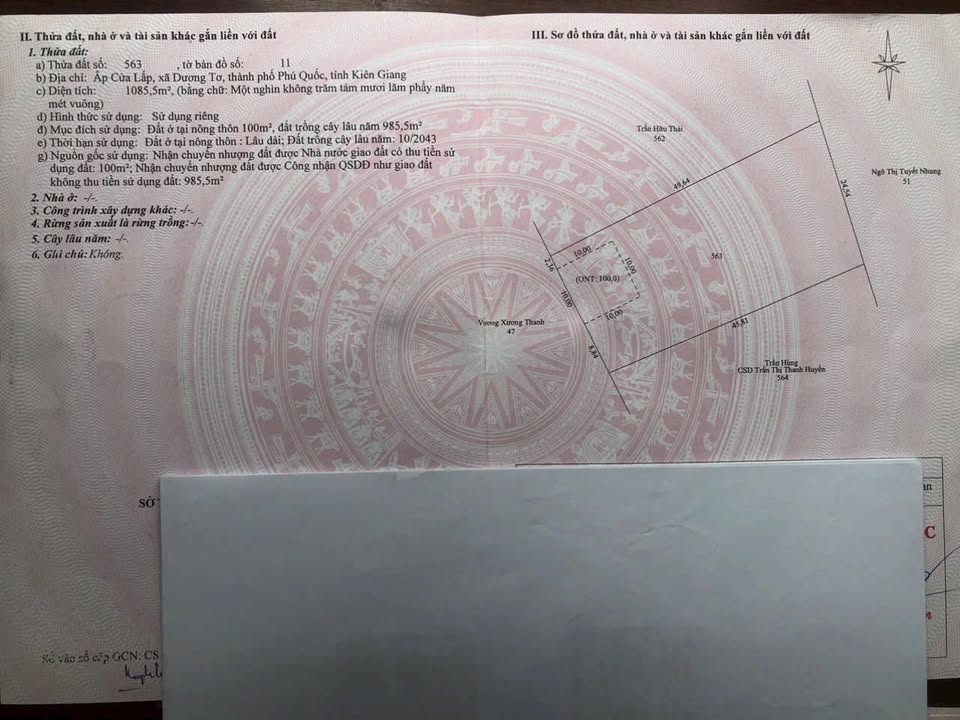 Đất thổ cư 100m² Hẻm Cửa Lấp, Phú Quốc - Giá tốt cho nhà đầu tư!