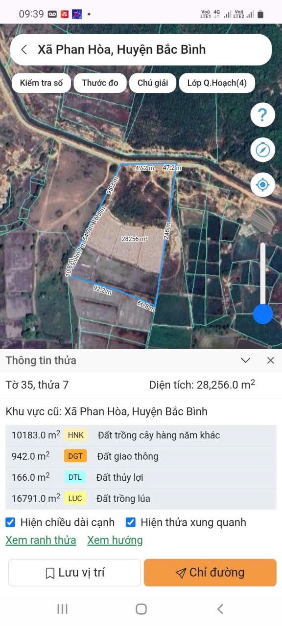Đất nông nghiệp 2,8 mẫu mặt tiền kênh nước lớn tại Xã Phan Hòa, Huyện Bắc Bình - Giá chỉ 1.68 tỷ!