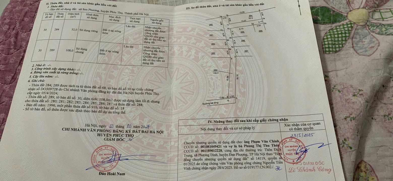 Đất nền lô góc 52m² tại Sen Phương, Phúc Thọ, giá chỉ 1.1 tỷ - Cơ hội đầu tư hấp dẫn!