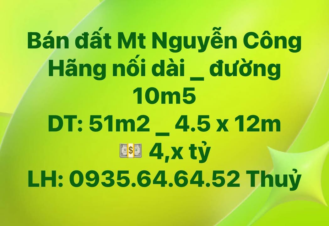 Đất nền mặt tiền Nguyễn Công Hãng nối dài, 51m² giá 4 tỷ - Cơ hội đầu tư hấp dẫn!