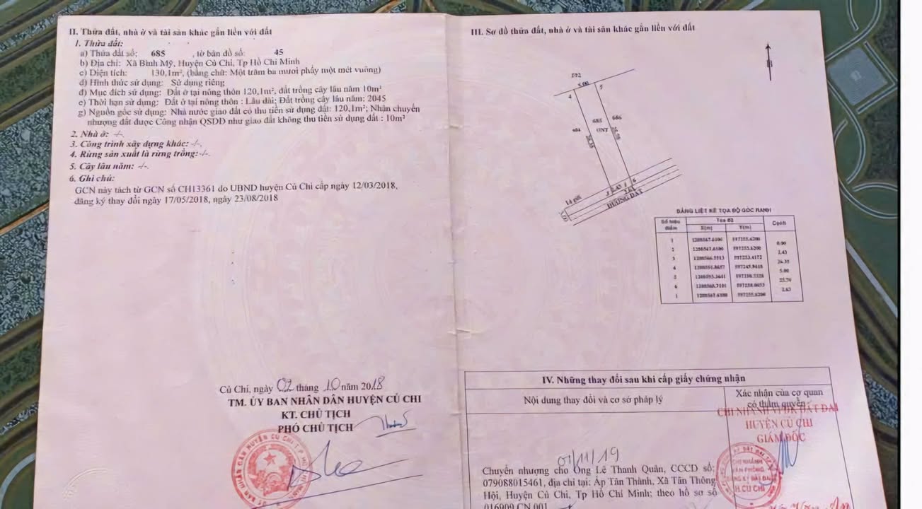 Đất thổ cư Bình Mỹ Củ Chi 130m² giá 2.95 tỷ - Pháp lý rõ ràng, xây dựng ngay!