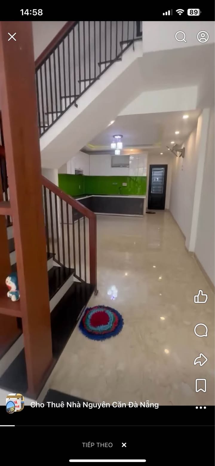 Nhà cho thuê 4 tầng mặt tiền Hoàng Tích Trí, Đà Nẵng - 17 triệu/tháng, phù hợp cho kinh doanh và lưu trú!