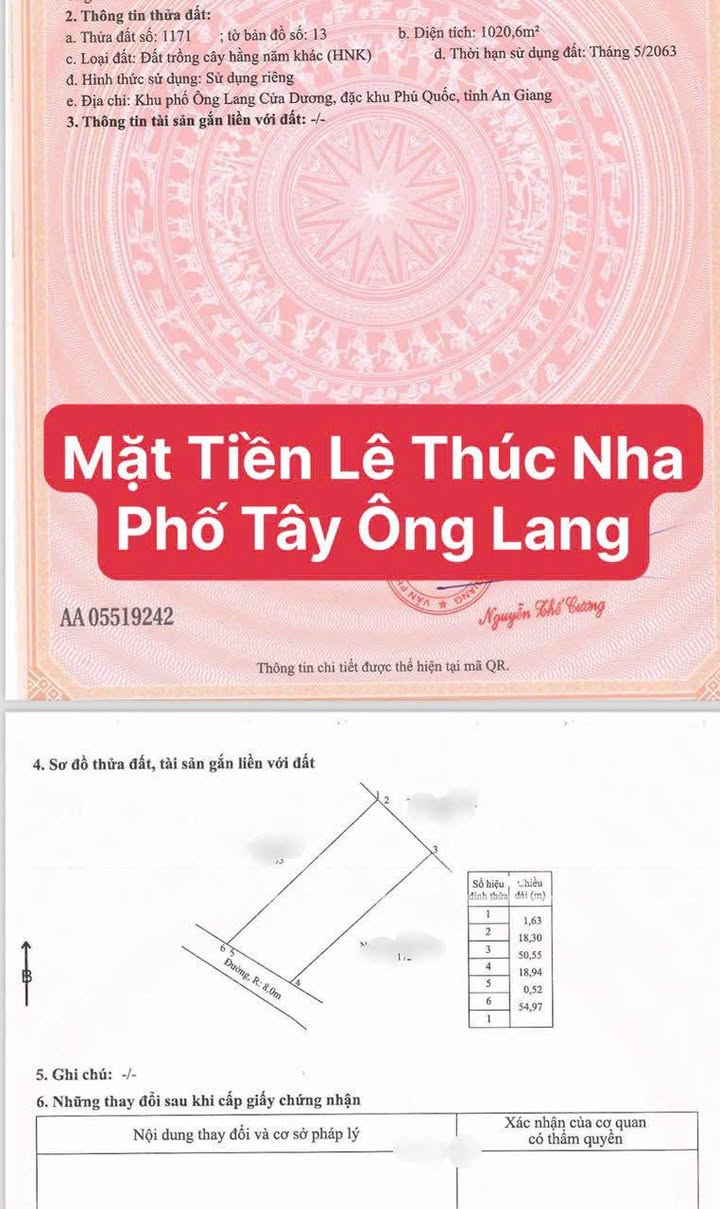 Đất nền mặt tiền Lê Thúc Nha 1020m² - Cơ hội đầu tư lý tưởng!