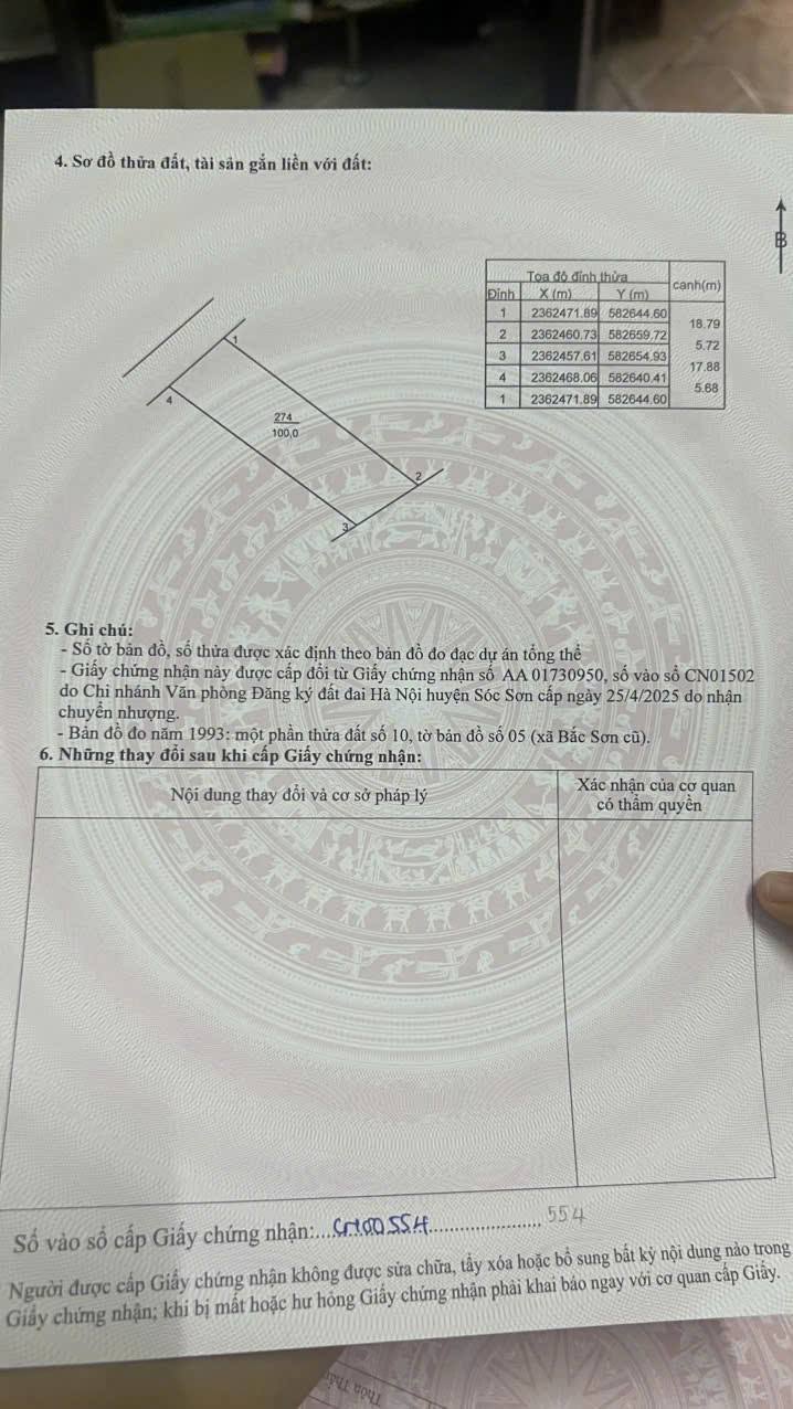 Đất thổ cư 100m² tại thị trấn Sóc Sơn giá 1.4 tỷ - Mặt đường đẹp, sổ đỏ chính chủ!